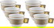 Al Saif Gallery Saudi coffee cups set, porcelain, gold leather strap, 6 pieces - white product image 1
