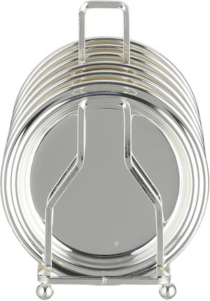 طقم ستاند صحون تقديم ستانلس استيل السيف غاليري، 12 سم، 6 صحون، مسكة يد - فضي product image 2