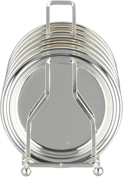 طقم ستاند صحون تقديم ستانلس استيل السيف غاليري، 12 سم، 6 صحون، مسكة يد - فضي product image 2