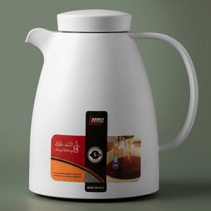 Rhinestone thermos, 0.35 liters, thermal glass inner container, plastic outer shell - white product image