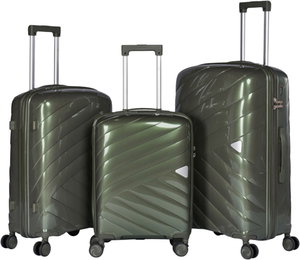 Limra LMA-1928 Polypropylene Luggage Set, 3 Sizes, 4 Wheels - Dark Green product image