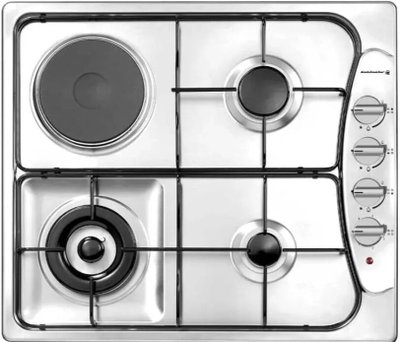 Kelvinator KRBH-GALTESHPPO-164/X Built-in Gas/Electric Tabletop Hob, Stainless Steel, 60x50 cm, 4 Burners - Silver product image 1