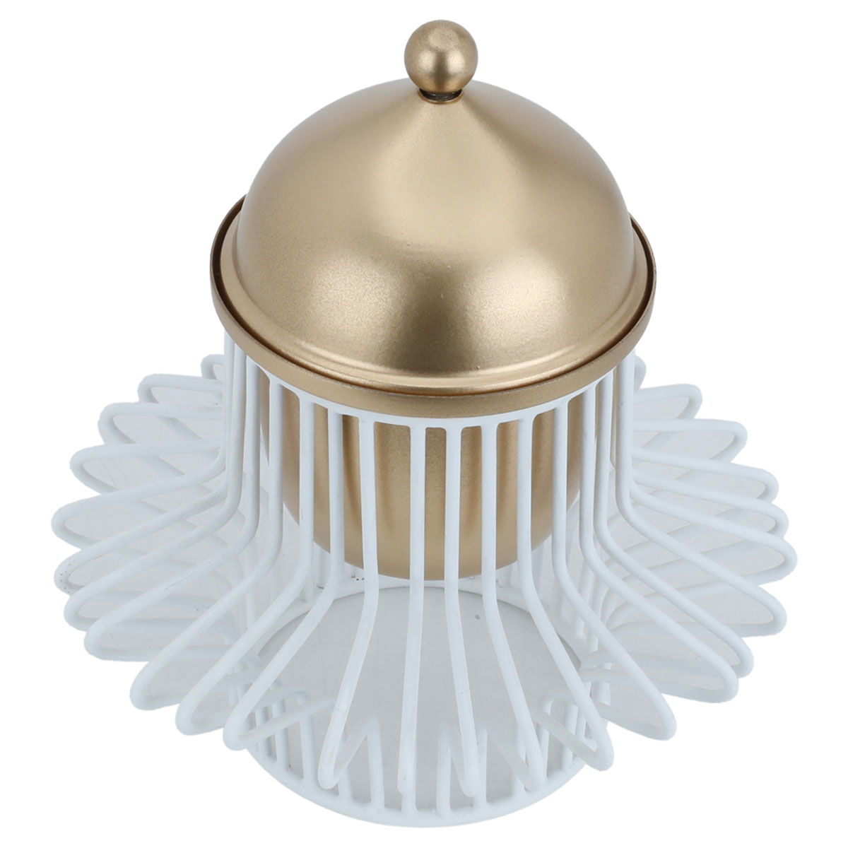 Al Saif Gallery steel date, 15 x 15 x 16 cm, round, with white - gold stand product image 2