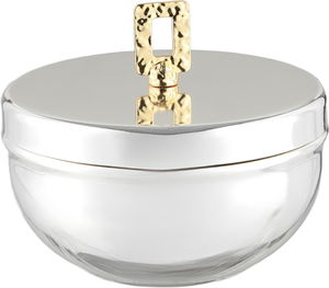 تمرية بغطاء ستانلس استيل السيف غاليري، 13.2x13.2x7.6 سم، دائري - فضي ذهبي product image