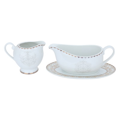 طقم سفرة بورسلان منقوش ذهبي السيف غاليري، 81 قطعة - أبيض product image 8