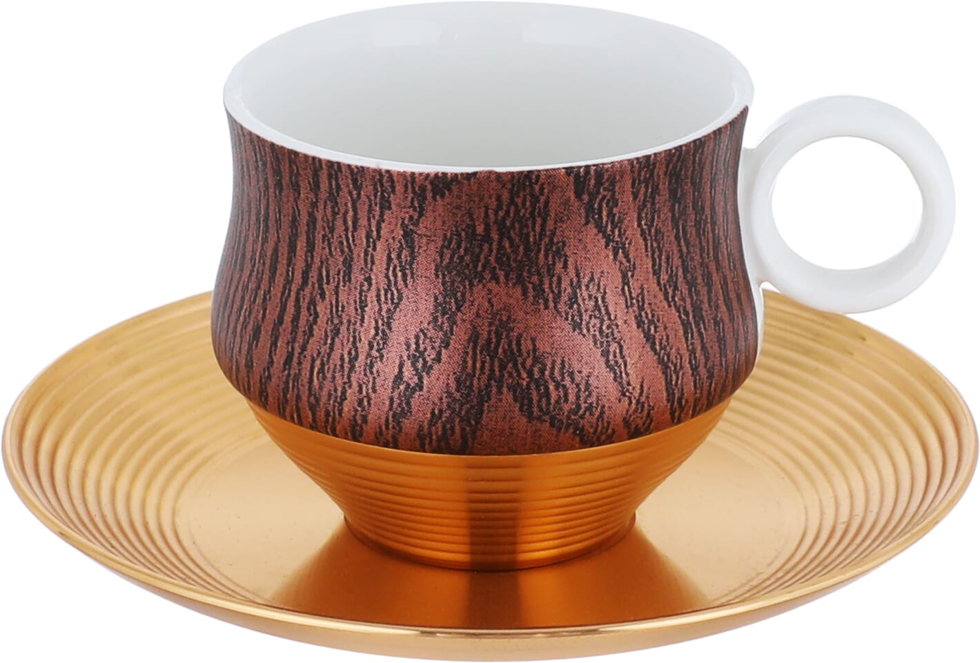 Al Saif Gallery Porcelain Coffee Cup Set, 12 Pieces - Golden Brown product image 2