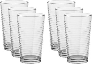 Al Saif Gallery glass water cups set, 350 ml, engraved, 6 pieces - transparent product image