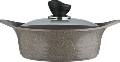 طقم قدور كوري جرانيت تورنادو، 9 قطع، غطاء زجاج - كابتشينو منقط product image 6