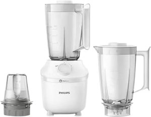 خلاط كهربائي 2 ×1 فيليبس، 450 واط، 1.9 لتر، مطحنة، HR2041/50 - ابيض product image