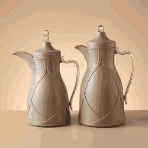 طقم ترامس طيف السيف غاليري، 0.7 / 1 لتر، 2 قطعة، خامة داخلية زجاج، يد شفاف، غطاء ضغاط - رمادي فاتح product image