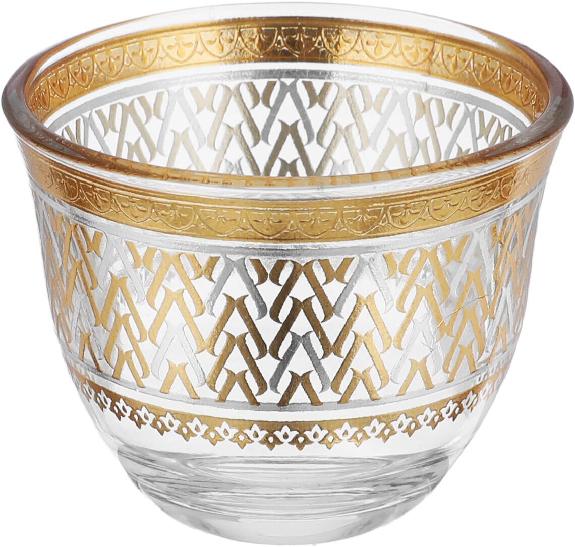 Al Saif Gallery Glass Tea and Coffee Bialat Set, 26 Pieces - Gold product image 4