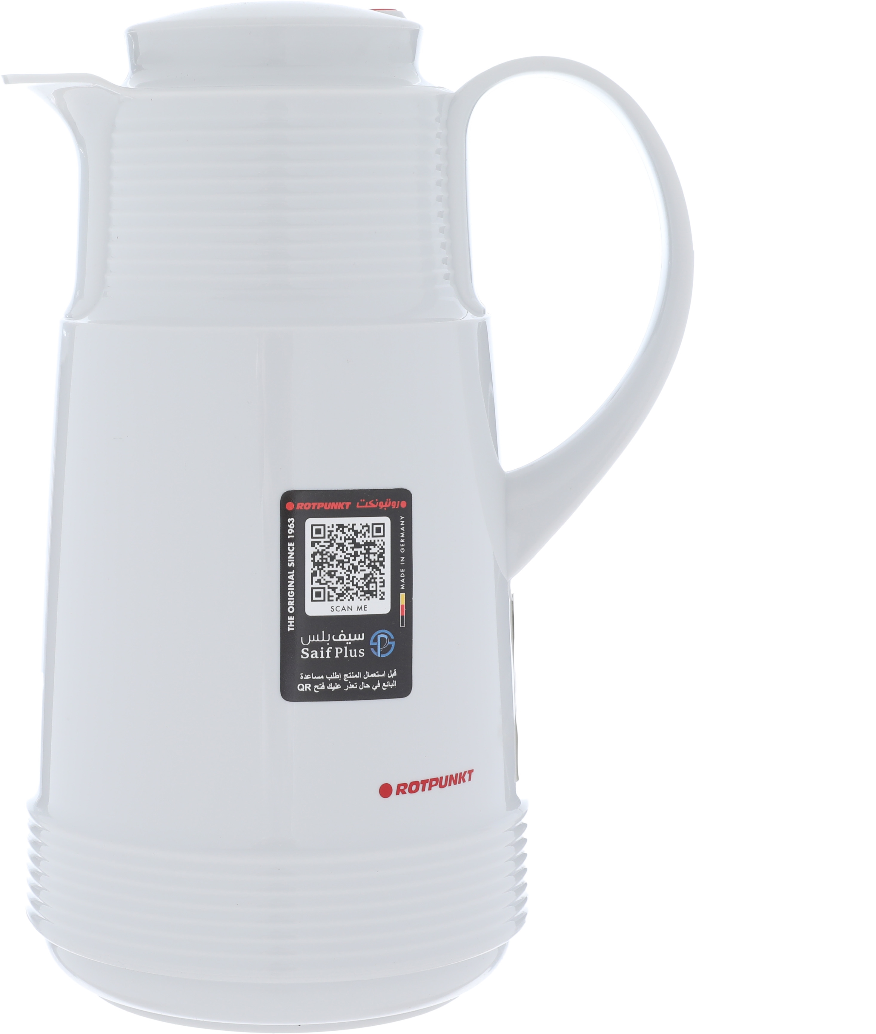 Rotpont thermos, 1 liter, glass inner container, plastic outer shell - white, 1 liter product image