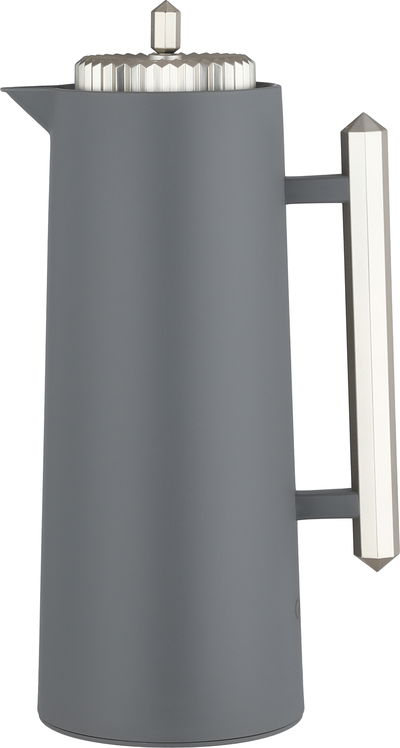 ترمس لين جلوري، 1 لتر،حافظة داخلية زجاج، ضغاط، يد نيكل مطفي - رمادي غامق product image 1