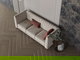Modern Swedish wood sofa, 210x82x46 cm, chenille velvet fabric - light beige product image 2