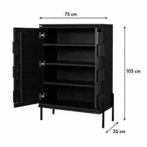 Modern MDF wooden buffet, 105×75×35 cm - Black product image 2