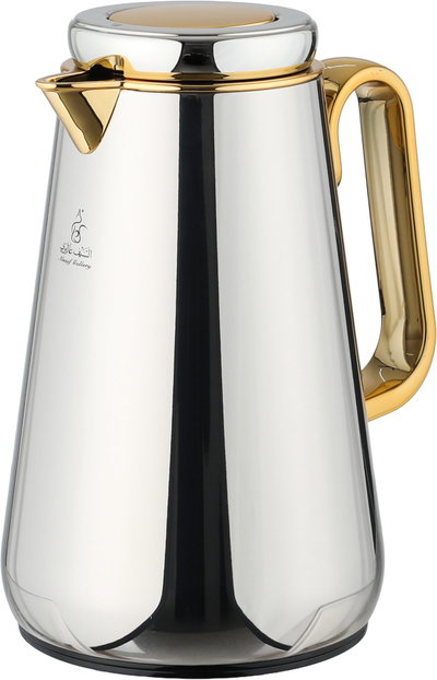 Al Saif Gallery Stainless Steel Thermos, 0.7 Liter, Heat-Resistant Glass Interior, Push Button, Self-Service - Silver Gold product image 4