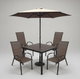 طاولة مظلية حديد ،100×100×75 سم، 4 كراسي - بني product image 3