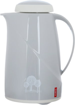 Helios thermos, 0.6 liters, thermal glass inner container, plastic outer shell - white product image 2