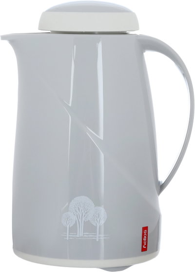 Helios thermos, 0.6 liters, thermal glass inner container, plastic outer shell - white product image 2
