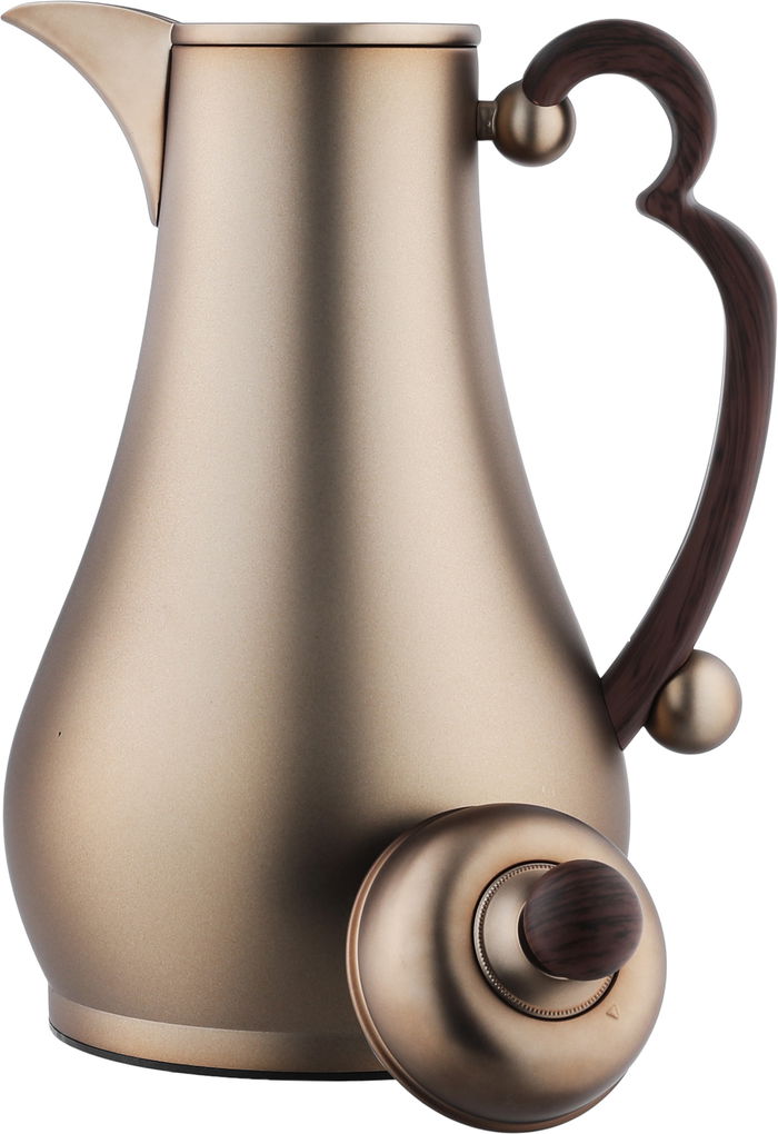 Al Saif Gallery Al Asalah Thermos Set, 1 + 1 Liter, 2 Pieces, Inner Glass Case, Stainless Steel Outer Body - Dark Bronze product image 10