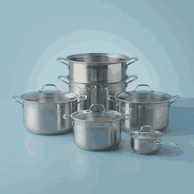 طقم قدور استيل روكي، 11 قطع - فضي product image 1
