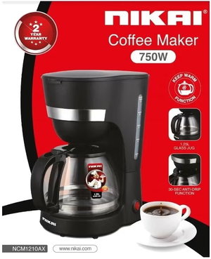 Drip coffee maker, 1.25 liter, 750 watts, NCM1210AX - Black product image 2