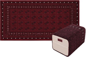 بكج سجادة مع مركى بوليستر سجادتي، 100×300 سم - احمر product image