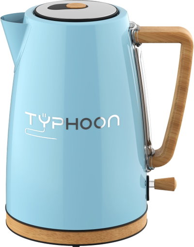 غلاية كهربائية تايفون، 2200 واط، 1.7 لتر، يد خشب، TY-01-003 BL - ازرق product image 1