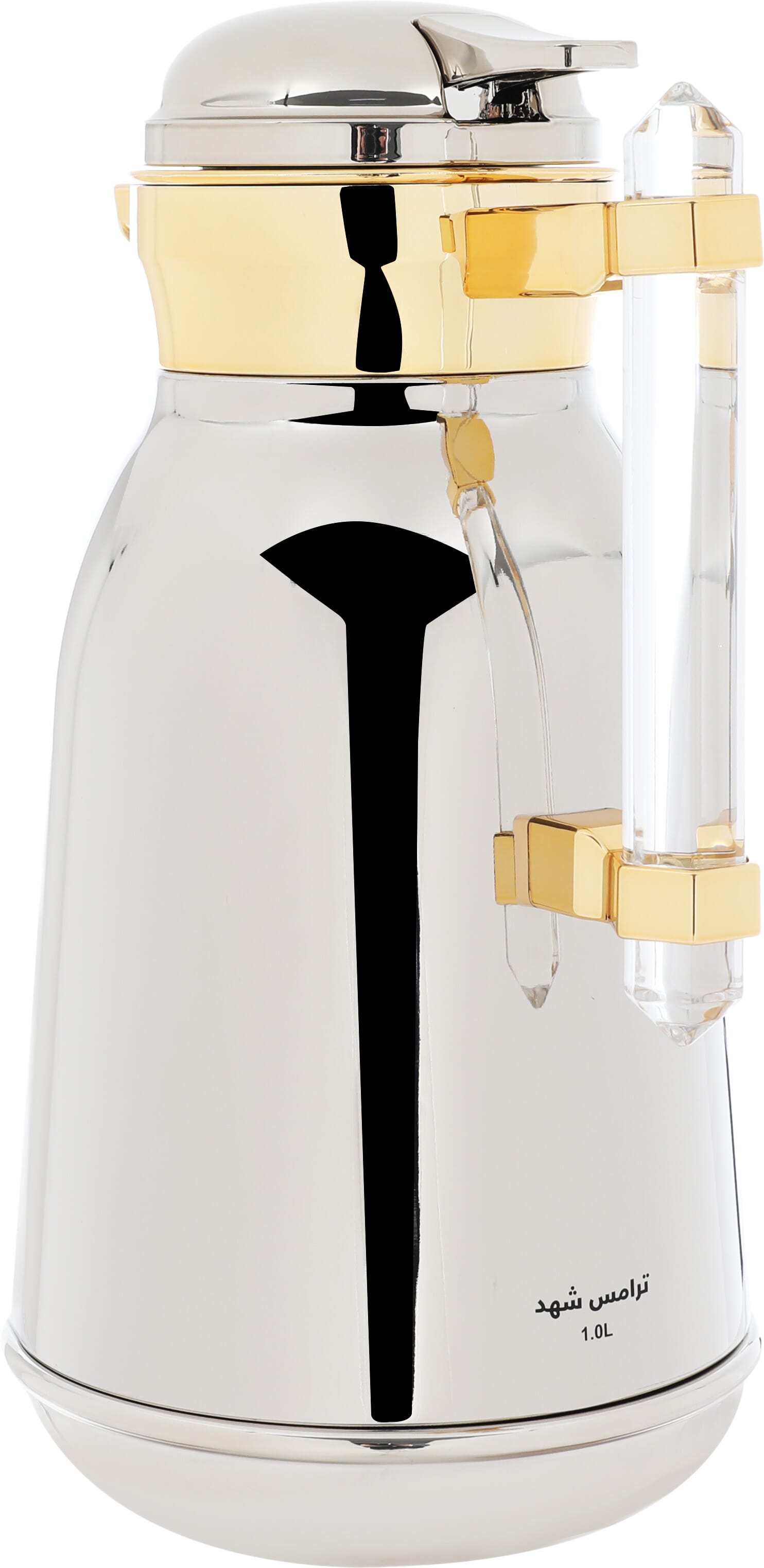 Al Saif Gallery Shahad thermos set, 1/1 liter, with transparent handle, two pieces, thermal glass inner container, steel outer shell - silver product image 9