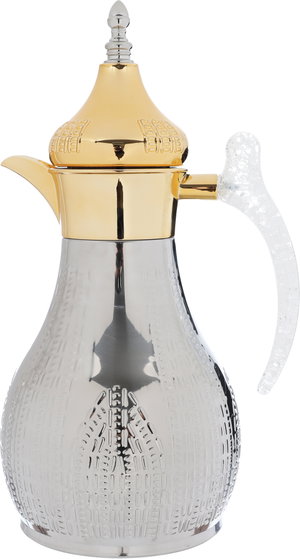 Al Saif Gallery Haila Thermos set, 1.2/1.2 litres, two pieces, steel inner case, steel outer case - silver and gold product image 2