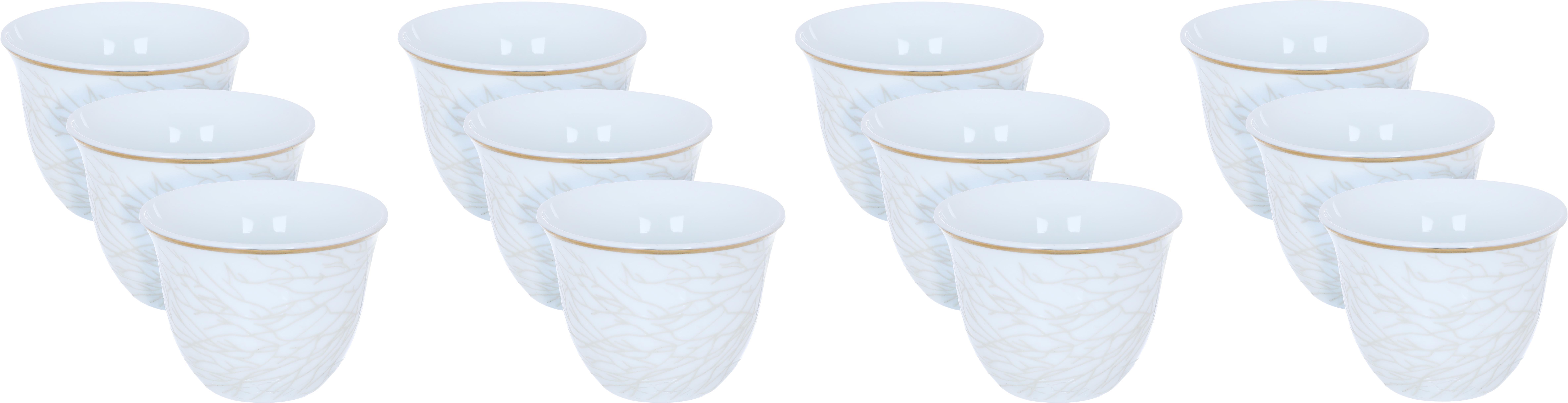 Al Saif Gallery porcelain coffee cup set, 12 pieces - white product image 1