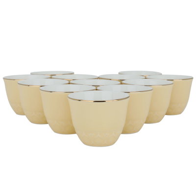 طقم فناجين قهوة عربي سيراميك السيف غاليري، 12 قطعة - اصفر ذهبي product image 1