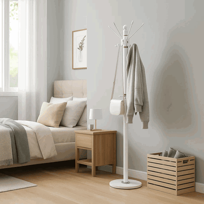 علاقة ملابس مودرن معدن، ارتفاع 183 سم - ابيض product image 3