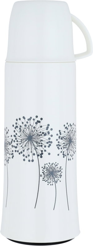 Helios thermos, heat preservation, 0.5 liters, thermal glass inner container, plastic outer shell - white product image 2