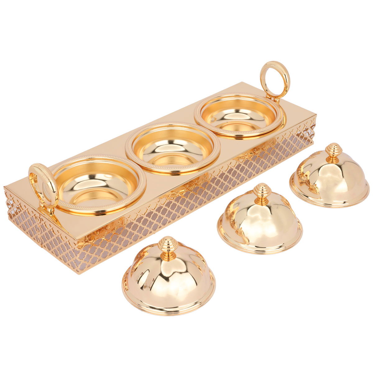 طقم تمريات استيل السيف غاليري، 46x16x6 سم، ثلاث حبات - ذهبي product image 3