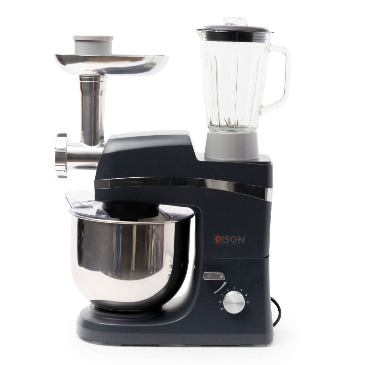 Edison Electric Kneading Machines, 6 Functions, 6.5 Liter, 1000 Watt - Dark Gray product image 1
