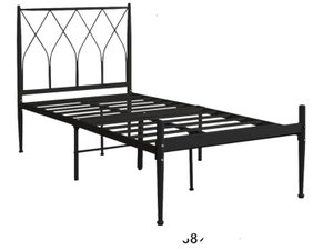سرير حديد مفرد، 100×90×190 سم - اسود product image 2