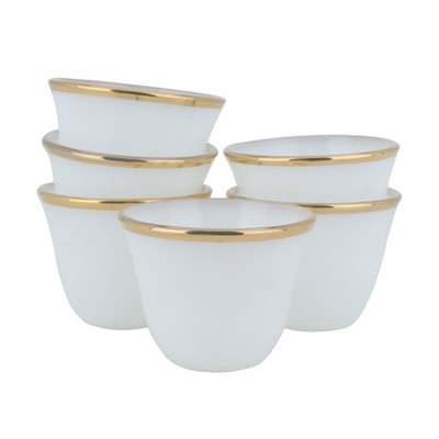 طقم فناجين قهوة عربي مع صحون بورسلان السيف غاليري، 12 قطعة - ابيض product image 2