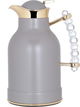 Al Saif Gallery Farida thermos set, 1/0.7 litre, transparent handle, two pieces, thermal glass inner case, steel outer case - Cappuccino product image 3