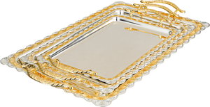 طقم طوفريات ستانلس ستيل السيف غاليري، 3 قطع، مقبض معدني - فضي ذهبي product image