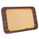 طوفرية استيل بحافة خشب السيف غاليري، 40×26×3 سم، مستطيل صغير - ذهبي product image 1