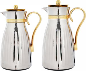 Al Saif Gallery Diyanet Steel thermos Set, 1/0.75 Liter, 2 Pieces - Silver product image 2