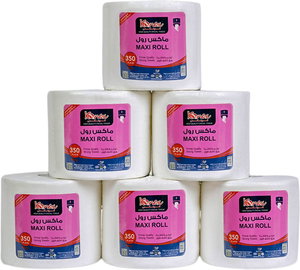 مجموعة مناديل مطبخ كوتكس ماكس رول وايت تيشو، 6 رولات، 350 متر product image