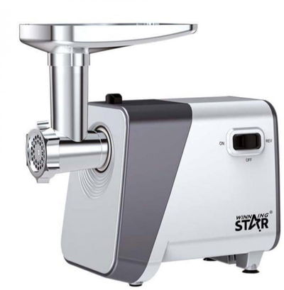 Winning Star ST-5517 Electric Meat Grinder, 450W, 3 Grinding Discs, Sausage Stuffing Attachment - Silver product image 1
