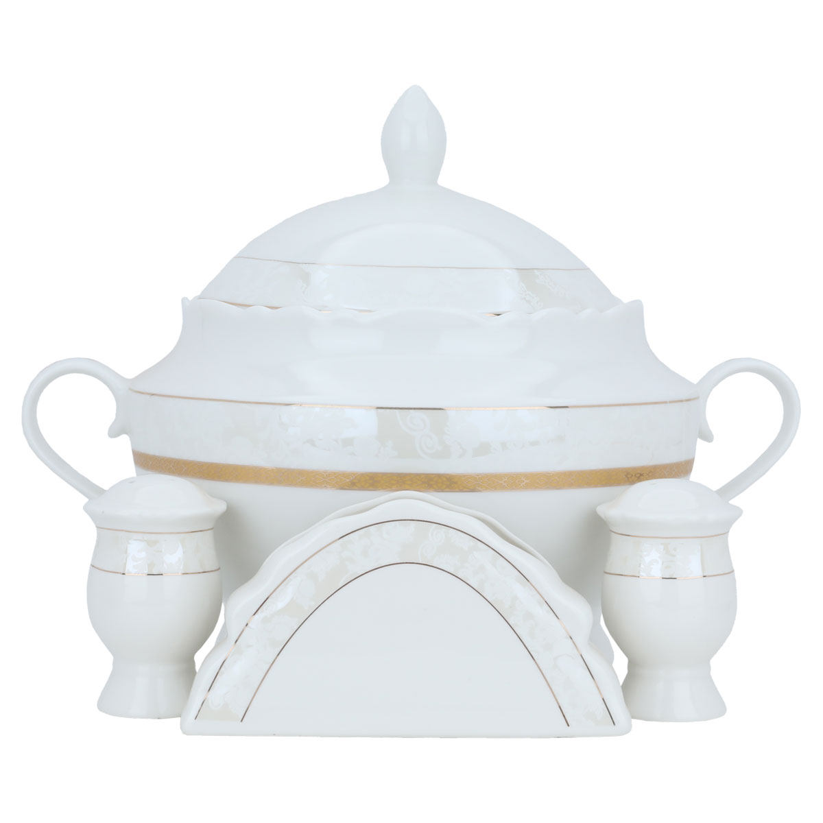 Al Saif Gallery Porcelain Dining Set, 65 Pieces - Golden White product image 3
