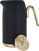 Timeless rattan thermos, golden handle, 1 liter, thermal glass inner container, plastic outer shell - black product image 3