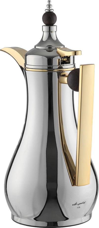 طقم ترامس ألاء السيف غاليري، 1 /1لتر، قطعتين، حافظة داخلية زجاج حراري، يد خشبي، ضغاط - فضي product image 5