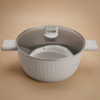 طقم قدور جرانيت روبوست، 9 قطع، بغطاء زجاج - بيج product image 1