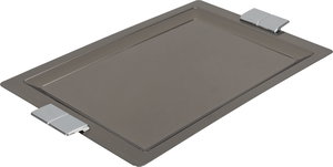 Al Saif Gallery Steel Serving Tray, 38x24.7x2 cm - Glossy Black Silver product image