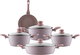 طقم قدور جرانيت بغطاء زجاج روكي، 9 قطع - وردي product image 2